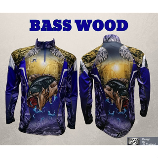 เสื้อตกปลา JK Thailand  เสื้อกันยูวี สำหรับกีฬากิจกรรมกลางแจ้ง ลาย BASS WOOD  ป้องกันรังสี UV 80% แห้งเร็ว