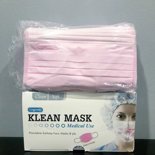 หน้ากากอนามัยทางการแพทย์Klean mask คลีนมาส์ก (กล่อง 50 ชิ้น) ASTM Level 3 บริษัทLongmed