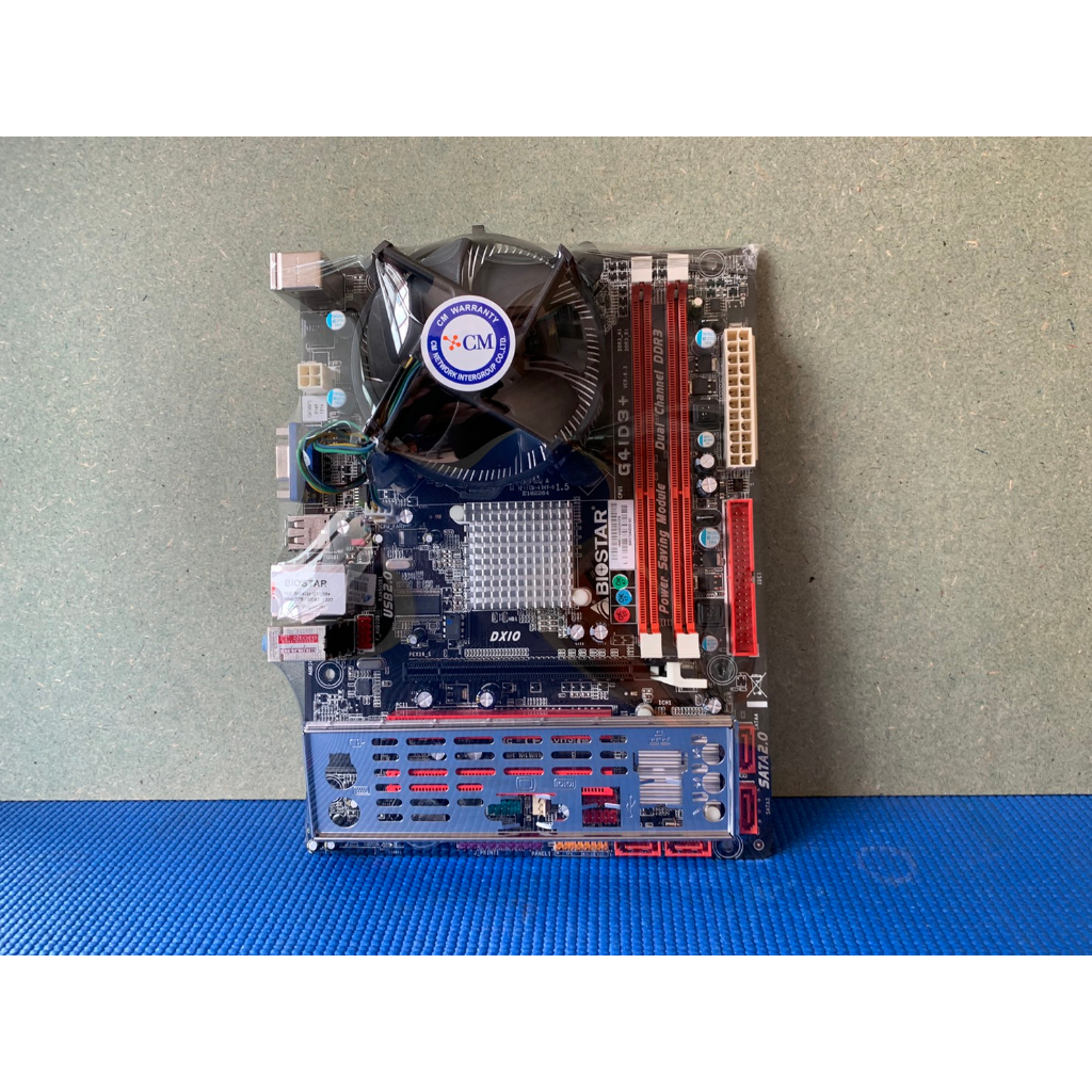 เมนบอร์ด BIOSTAR G41D3+ Socket 775 CPU E7200 แรม DDR3-1333 พร้อมฝาหลัง สวยๆพร้อมใช้งาน (ร้านค้าส่งเร็ว100%)