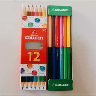 Colleen สีไม้คอลลีน คอลลีน 12สี (แบบ 2หัว)  คอลลีน 12สี 6แท่ง colleen 12 colre แท่งเหลี่ยม!!!