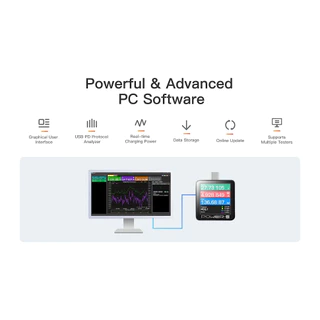 Chargerlab power-z KM003C USB PD3.2 QC5.0 โปรโตคอล 50v USB-C เครื่องทดสอบสายชาร์จ เครื่องตรวจจับการชาร์จมือถือ