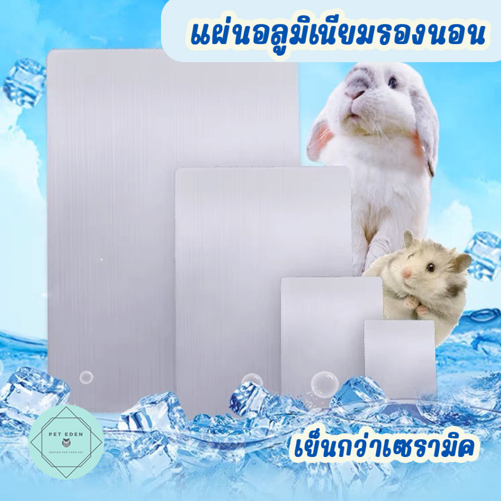 แผ่นเย็น แผ่นอลูมิเนียม ที่รองนอน รองกรง หนู แฮมเตอร์ กระต่าย แมว Cool small Pad Bed