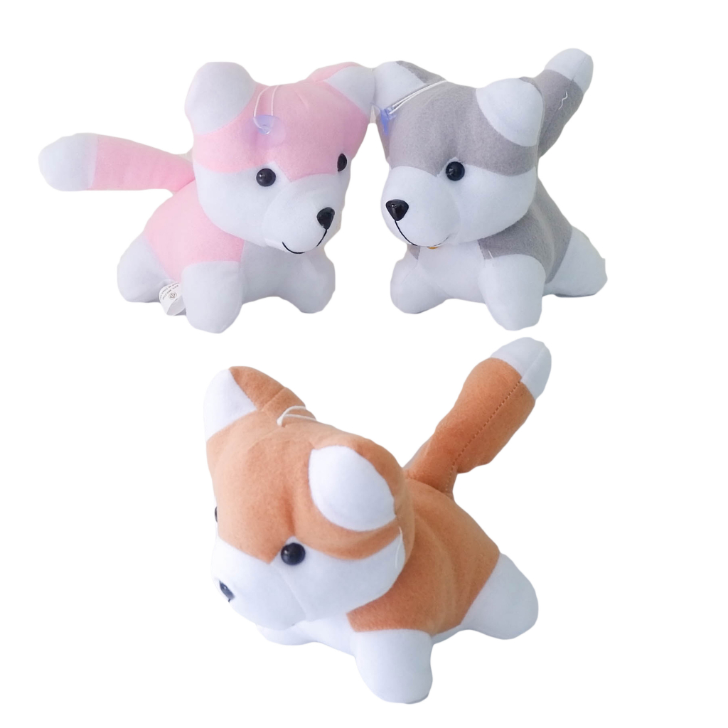 ตุ๊กตา หมาไซบีเรีย ผ้า TF ไร้ขน ขนาด 8 นิ้ว มีตัวจุ๊บ ใส่ถุงแยกตัว (มีหลายสีให้เลือก)