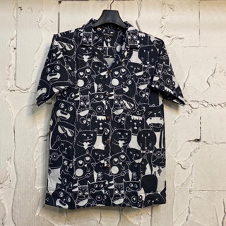 เสื้อฮาวายลายแมวดำ hawaii ไซส์ m l xl 2xl 3xl 4xl ผ้าไหมซาตินอิตาลี่💯% ผ้านิ่มสวมใส่สบาย ไม่ร้อน ใส่ได้ทั้งชายและหญิง