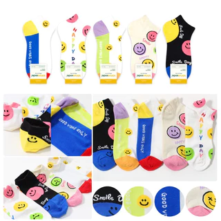 Chacha socks - ถุงเท้าข้อสั้น Smile set แบรนด์ kikiya ถุงท้าเกาหลี