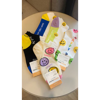 Chacha socks - ถุงเท้าข้อสั้น Smile set แบรนด์ kikiya ถุงท้าเกาหลี