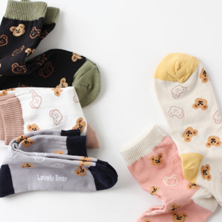 Chacha socks - ถุงเท้าข้อยาว lovely bear ถุงเท้าลิขสิทธิ์นำเข้าจากเกาหลี