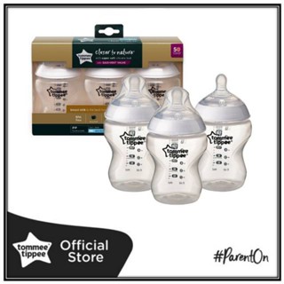 [New Arrival] TommeeTippee ขวดนมรุ่นใหม่ มาพร้อม จุกนม 3m+ with super soft silicone 9oz   3/pc