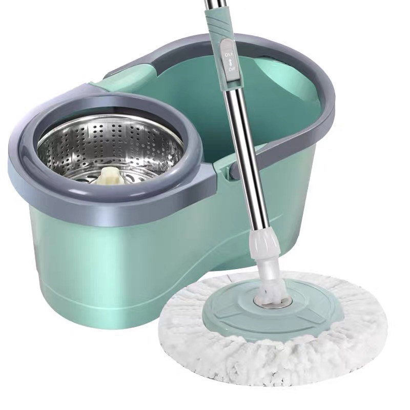 KUMALL ไม้ถูพื้น Spin Mop ปี2023 สำหรับทำความสะอาดและขจัดน้ำเสีย ยกไม้ถูพื้นขึ้นลงเพื่อเปลี่ยนโหมดกา