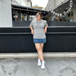 อก42-46” สี Grey 🩶 เสื้อยืดคอกลม ทรงโอเวอร์ไซส์ oversize เนื้อผ้านุ่มมาก ใส่สบาย ไม่ร้อนกับวันชิลๆ