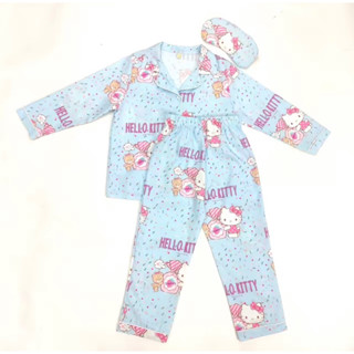 เซตชุดนอนเด็ก ผ้าไหมเกาหลี Freesize kids(เสื้อแขนยาว+กางเกงขายาว+ผ้าปิดตา)