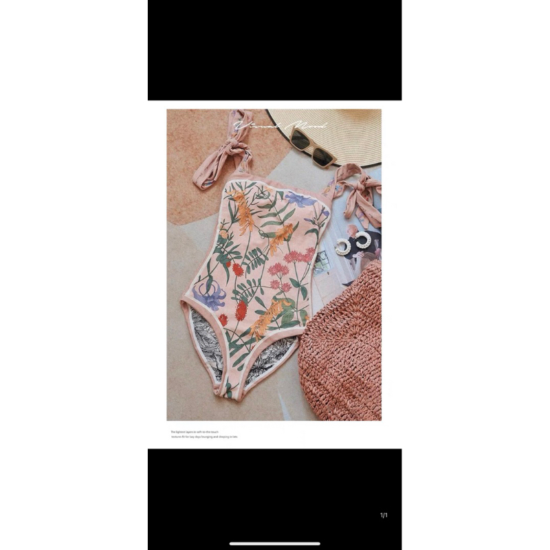 พร้อมส่งจากไทย ชุดว่ายน้ำวันพีชผูกไหล่สไตล์เกาหลี สาวหวานห้ามพลาด มี3สร - รูปที่ 4