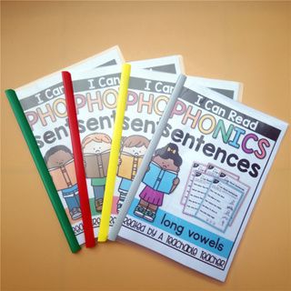 Worksheet สำหรับเด็กๆ ฝึกหัดอ่านโฟนิกส์ I can Read Phonics Sentence ชุด 4 เล่ม ขนาด A4 รวม 122 หน้า