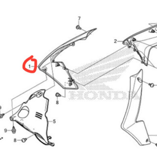 ฝาครอบหม้อน้ำด้านขวา HONDA CRF250 สีดำ