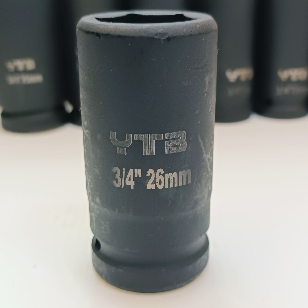 ลูกบล็อกยาว บล็อกลม 3/4"(6หุน) เบอร์ 26 มม. สำหรับ บล็อกลม บล็อกแบต บล็อกไฟฟ้า (IMPACT SOCKET)