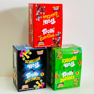 Trolli  กัมมี่กลิ่นผลไม้รวม 14 กรัม ทรอลลี่ เยลลี่ขวด เยลลี่หนอน ไดโนเสาร์