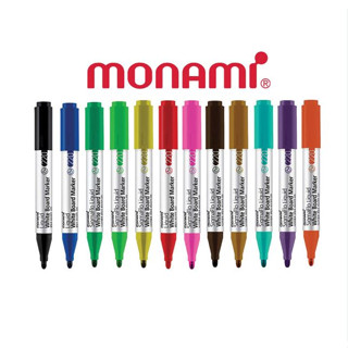 ชุดปากกาไวท์บอร์ด WhiteBoard Monami SigmaFlo Liquid Marker รุ่น 220 หัวกลม แบบเซ็ต ด้ามเทา