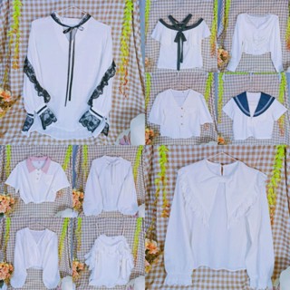โพสต์9🤍 เสื้อสีขาวครีมแฟชั่น,ใส่ทำงาน,มือสอง (งานนำเข้า)