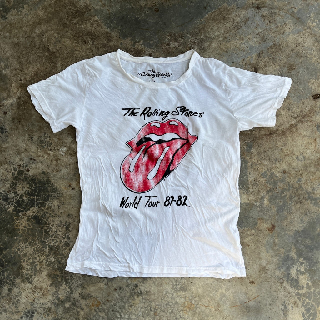 Rolling Stones เสื้อยืดมือสอง เสื้อยืดวินเทจ สภาพดี