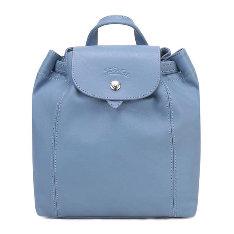 พร้อมส่ง ของแท้ 100% เป้หนังแกะ New Longchamp Le Pliage Cuir MINI Leather Backpack สี Blue L1306757A30