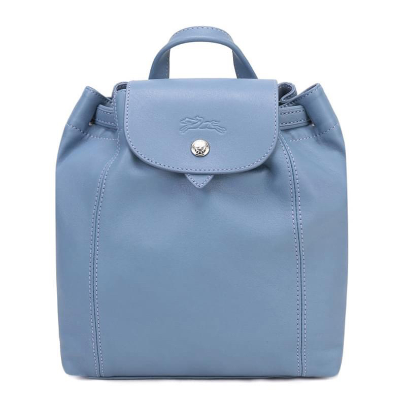 พร้อมส่ง ของแท้ 100% เป้หนังแกะ New Longchamp Le Pliage Cuir MINI Leather Backpack สี Blue L1306757A