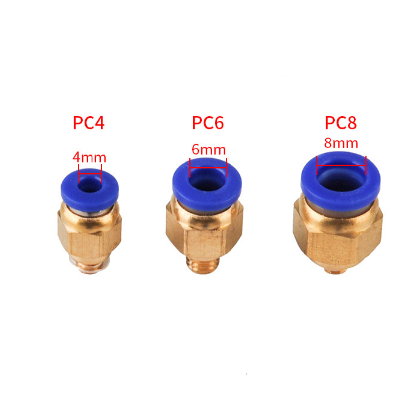 ข้อต่อลม ข้อต่อนิวเมติก ข้อต่อเกลียวนอก M6x1,M8x1,M8x1.25,M10x1,M10x1.26 เสียบสาย 4,6,8,10 mm (มิลลิเมตร)