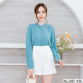 Maristar : No.2087 เสื้อแขนยาวสีพื้น | Solid Long Sleeve Blouse