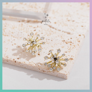 [petite by PRAKYRE] Astra Diamond Earring- ต่างหูดาวกระจายสีทองประดับเพชรรอบ