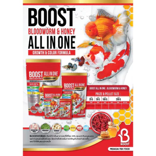 BOOST All in one (อาหารปลาสวยงามสูตรเร่งโต เร่งสี ผสมโปรตีนจากหนอนแดงและน้ำผึ้ง)