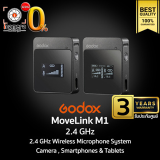 ผ่อน 0%** Godox Microphone MoveLink M1 - 2.4 GHz Wireless Microphone สำหรับ Camera Smartphones &amp; Tablets  -รับประกัน 3ปี