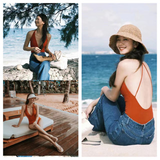 37-55kg ชุดว่ายน้ําวันพีช บิกินี่ คอวีลึก เซ็กซี่ สไตล์ตะวัน…