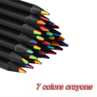 ✅️พร้อมส่งในไทย✅️ ดินสอสีรุ้ง 7 สี ดินสอสี สีไม้ rainbow color pencil