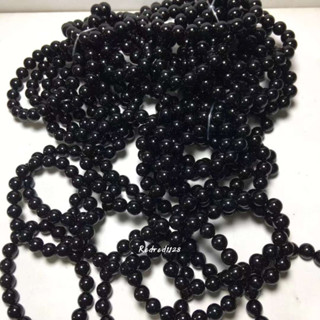 กำไลหินแท้ นิลดำ "อัญมณีแห่งอำนาจ" (Black Onyx) ขนาด 6-12mm