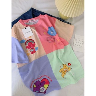 เสื้อยืด Care bear 4 เฉดสี (emoji)สีพาสเทล สวย ผ้าใส่สบายงานผ้าฝ้าย อก 42"