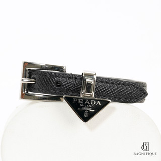 PRADA BRACELET BLACK PRADA LOGO SAFFIANO SHW