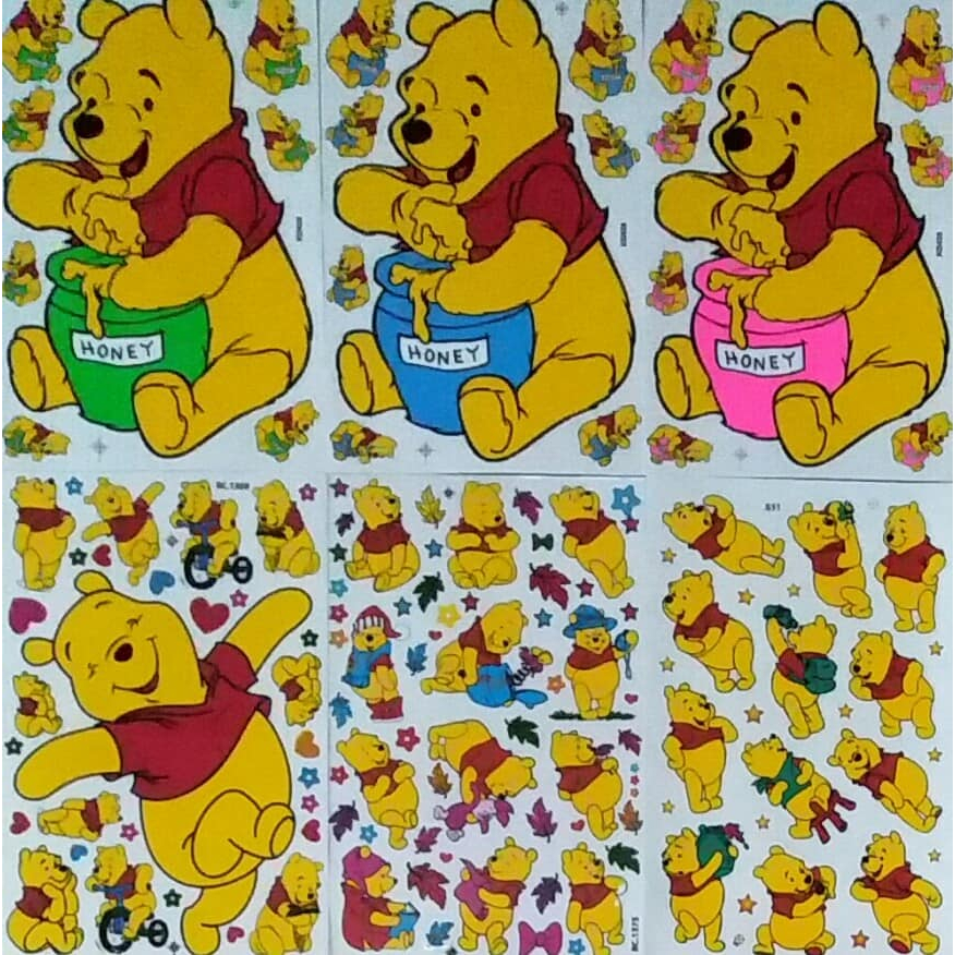 #สติ๊กเกอร์ลายการ์ตูน #POOH #หมีพู ( ขนาด กว้าง 17.50 ซม. X สูง 26.50 ซม.)