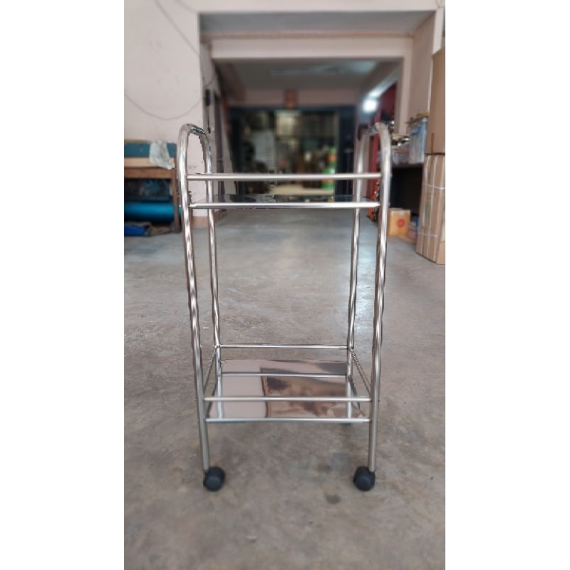 ชั้นวางของสเตนเลส 2 ชั้น มีล้อ ประกอบ (1 ตัว/ 1 ออร์เดอร์)