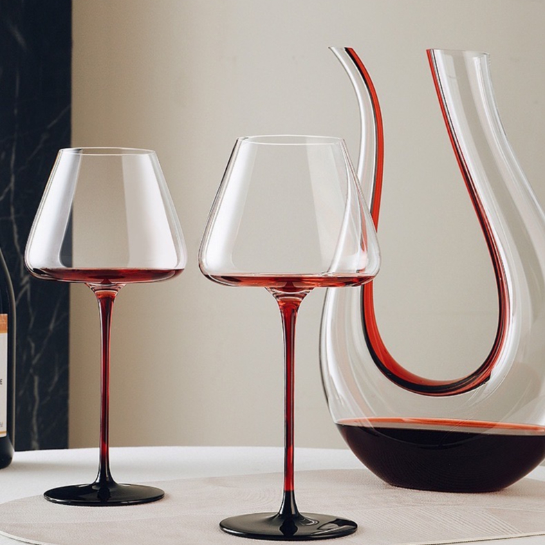 พร้อมส่ง[BK Holiday shop]แก้วไวน์ แชมเปญ เครื่องดื่มสังสรรค์ ใช้สังสรรค์พบปะ หรูขาแก้วแดงเป็นเอกลักษณ์UTL-202308 - รูปที่ 4