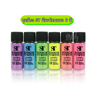 สีผงสะท้อนแสง 6 สี ST ขนาด 10 กรัม