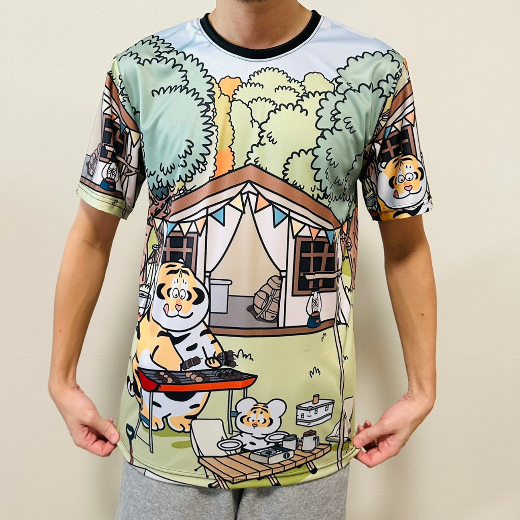 เสื้อยืดลายเสืออ้วนแคมป์ปิ้ง ลายใหม่ล่าสุด สายแคมป์ห้ามพลาดเด็ดขาด น่ารักสุดๆ