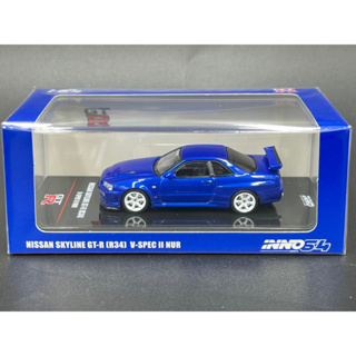 INNO64 NISSAN SKYLINE GT-R (R34) V-Spec II Nur Bayside Blue