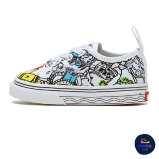 [ของแท้ ส่งฟรี จากไทย] VANS TODDLER AUTHENTIC ELASTIC LACE - (CRAYOLA) DIY/SKETCH YOUR WAY