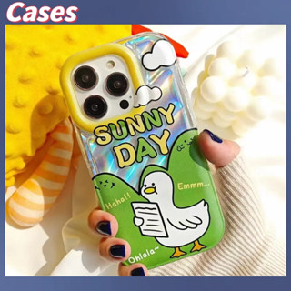 คูปองเคลม🎀เคสไอโ case for iphone 11 12 น่ารัก duck reading newspaper เคส 14 13 12 11 pro max TPUเปลือกนิ่ม