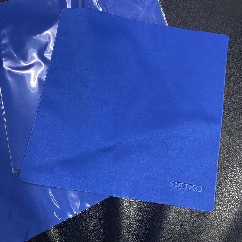 ผ้าเช็ดนาฬิกา SEIKO แท้ - สีน้ำเงิน Size 19x19cm.