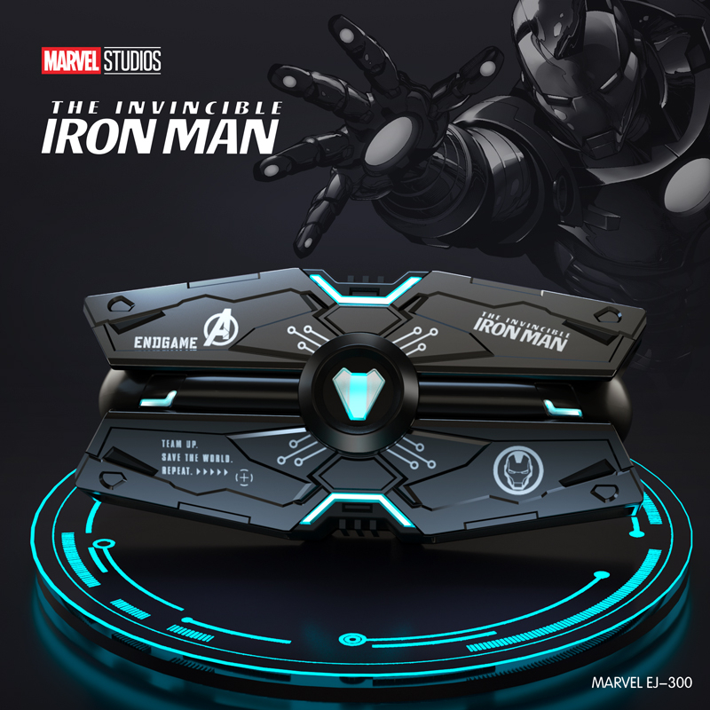 Marvel-EJ-300 หูฟังไร้สาย Bluetooth หูฟัง Gaming สัมผัสอัจฉริยะ Iron Man กัปตันอเมริกา เพลง โหมดคู่ ชุดหูฟังไมค์