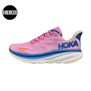 HOKA ONE ONE Clifton 9 Pink-blue violet ของแท้ 100 %  Sports shoes Running shoes style