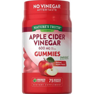 Natures Truth Apple Cider Vinegar 600mg Vegan Gummies 75 Count