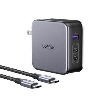 อะแดปเตอร์ Ugreen Wall USB Charger 1 USB-A / 2 USB-C (PD140W) (US) Black (90548)   Ugreen Wall USB Charger.