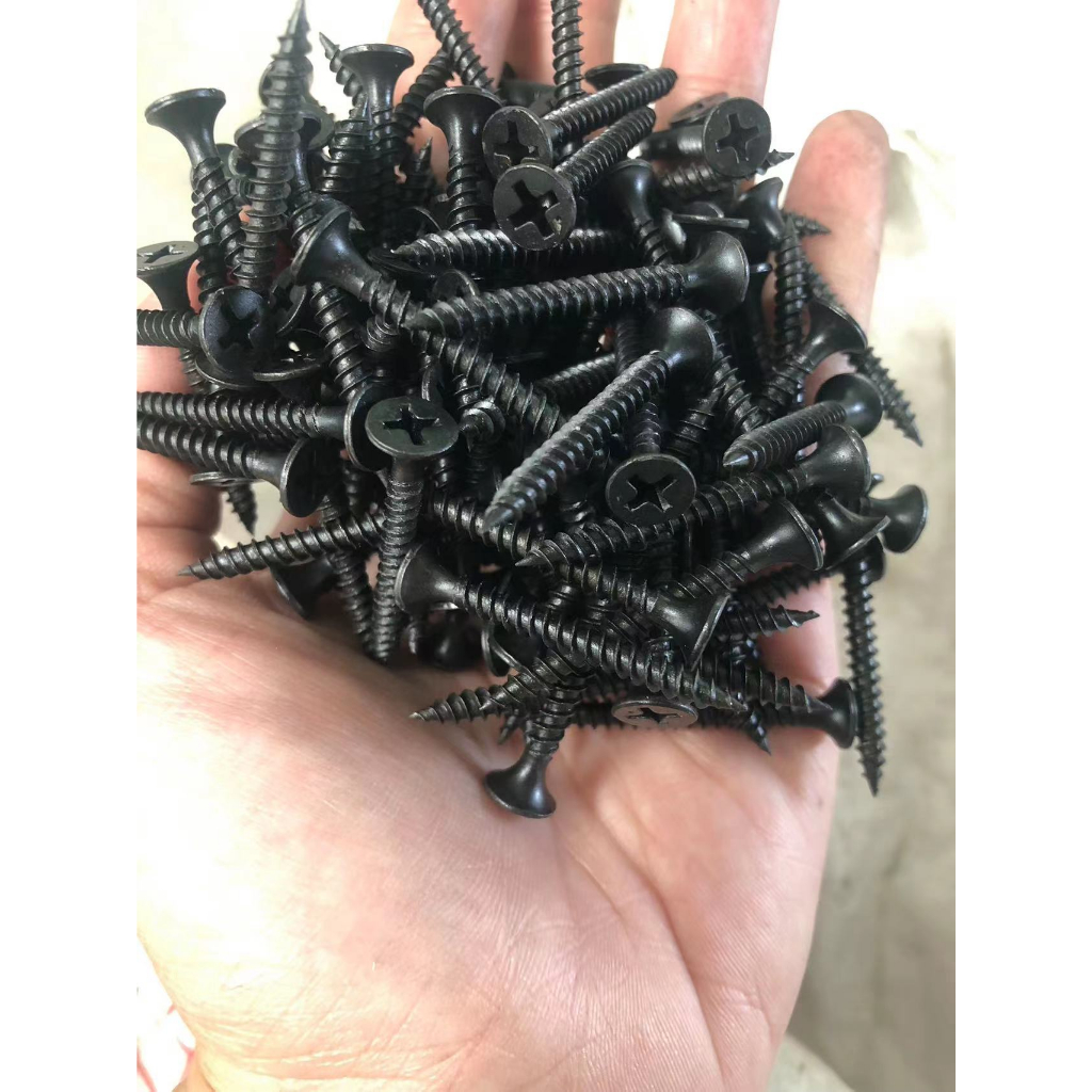 (ส่งจากไทย)สกรูเกลียวปล่อยสีดำ,สีทอง สกรูDRYWALLดำ ,ทอง ขนาด1นิ้ว,1.5 นิ้ว 2.5นิ้ว  # สกรูยิงฝ้า สกร