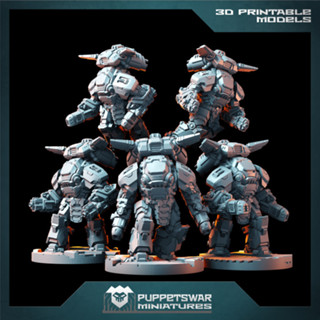 Heavy Strikers Assault Squad - 3d print miniature board game model war game -  Puppetswar Miniatures